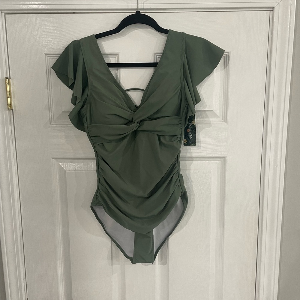 Chic Moss Green One-Piece Swimsuit